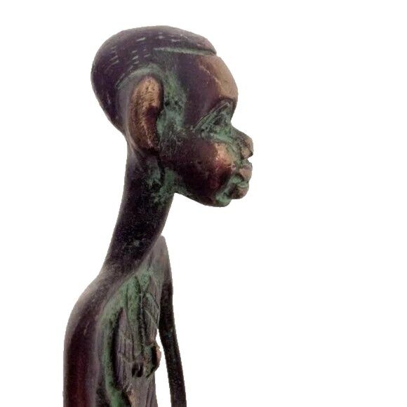 African Tribal Heavy Metal Art Figurine Statue Vintage - Picture 7 of 10